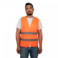 Жилет сигнальный светоотражающий С НАНЕСЕНИЕМ ЛОГОТИПА, 2СОП, плотность 60 гр./кв.м., цвет - оранжевый (Китай) 10055