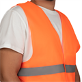 Жилет сигнальный светоотражающий С НАНЕСЕНИЕМ ЛОГОТИПА, 2СОП, плотность 60 гр./кв.м., цвет - оранжевый (Китай) 10055